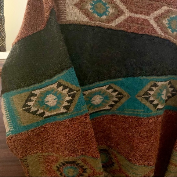 Vintage Southwestern Aztec Patterned Grandpa Sweater, Size Medium - Picture 5 of 12